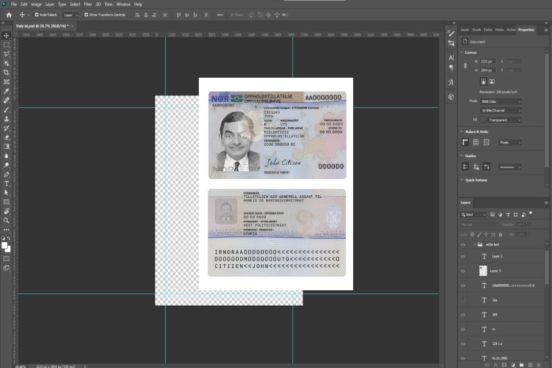 Permis de séjour en Norvège template